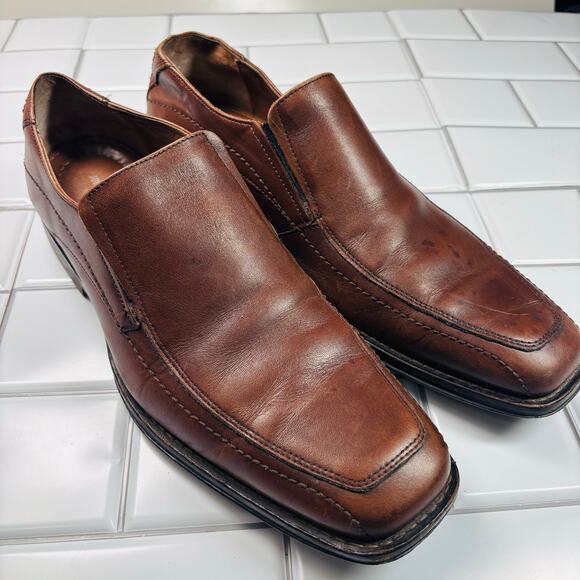 Johnston Murphy 20-6240 Brown Leather‎ Slip On Loafers Men’s 9.5M - Picture 2 of 10